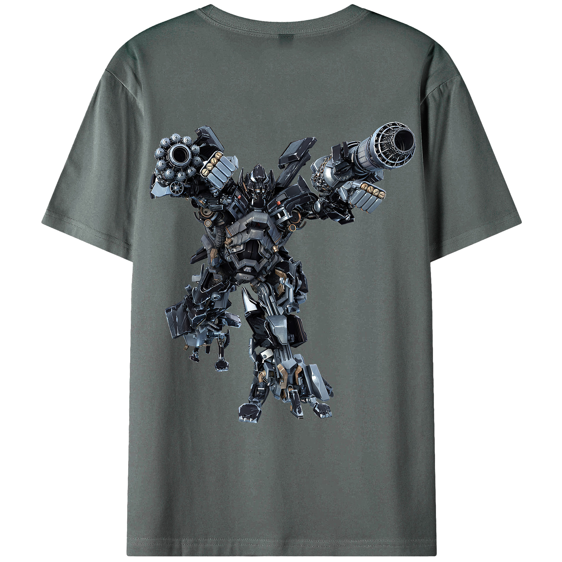 （画像用） Transformers トランスフォーマー 綿100％ メンズ半袖Tシャツ（バックプリント） 通気性